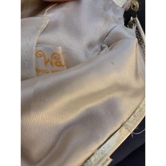 Vintage Walborg Beaded Evening Purse Cream with Gold Chain Clasp, Handmade HK - Picture 9 of 9